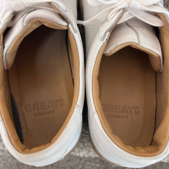 GREATS Brooklyn Royale White Leather and Gum Sneakers. US9/UK8.5/EUR41. Classic - Picture 9 of 16